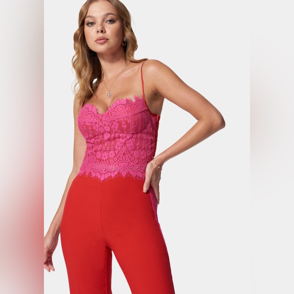 Bebe lace bustier top